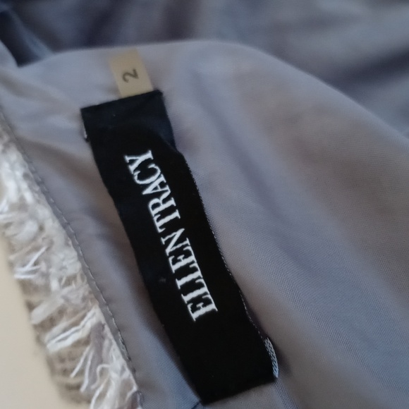 Ellen Tracy Women's Grey & White Tweed Short (Cap) Sleeve Sheath Shift Dress 2 - Picture 3 of 13